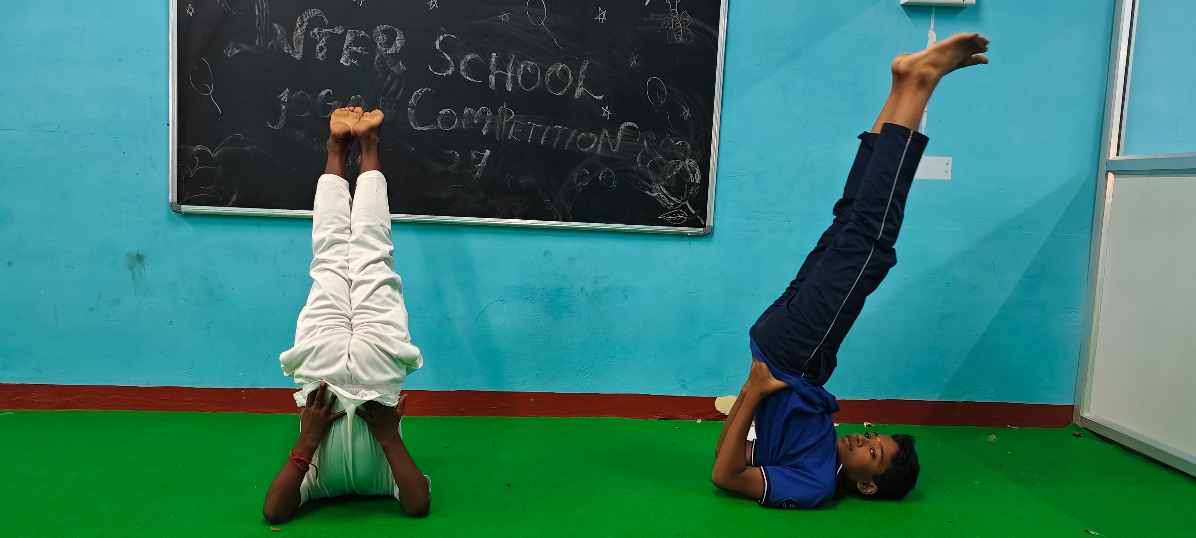 Yoga practice at Bright Academy