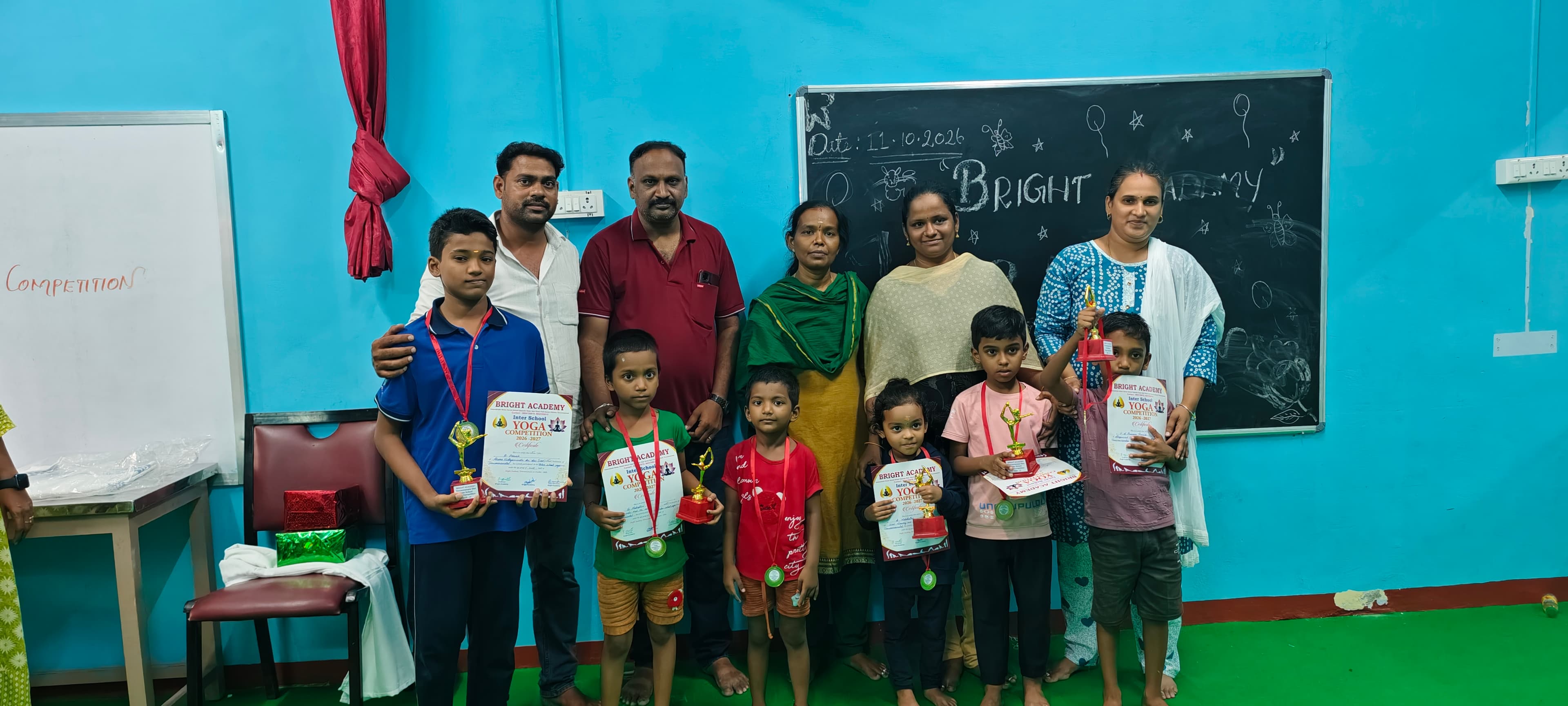 Yoga practice at Bright Academy